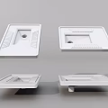 Modern Square White Toilet Design With Different Angles And Ceramic Finish 3d model