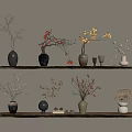 Quiet Vase Flora Combination 3d model
