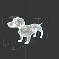 Realistic 3D Model of Dachshund Dog in Standing Pose with Dark Background