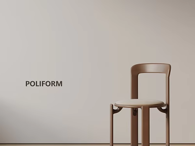 Poliform Modern Dining Chair With Sleek Design And Beige Seat Cushion 3d model