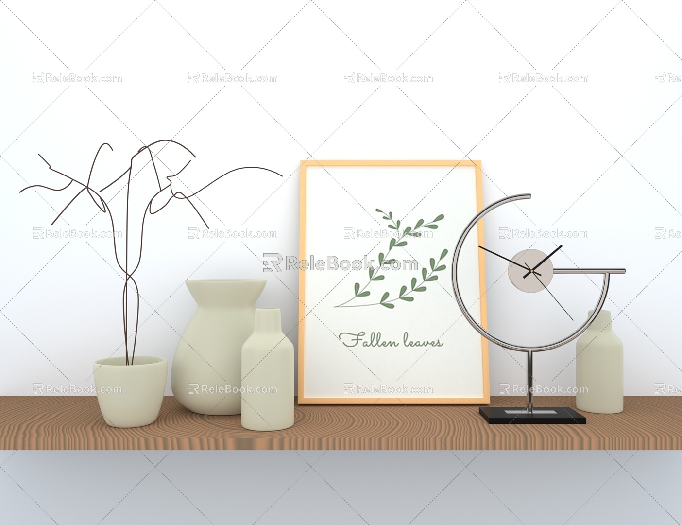 Modern Clock Ornaments Vase Ceramic 3d model