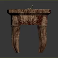 Hexagon Top Wooden Side Table With Natural Texture And Four Legs
