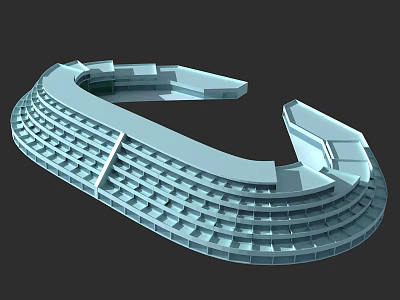 Modern Curved Architectural Building With Tiered Layers And Large Scale Design Structure 3d model
