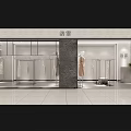 Luofei Clothing Store Modern Glass Facade Mannequin In Fashion Attire Clothing Racks And Display Areas