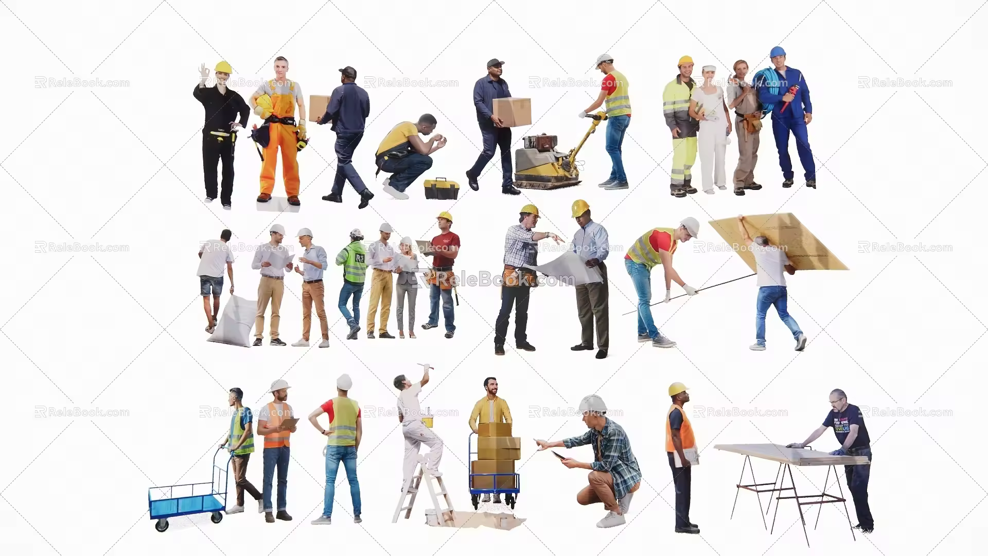 Modern 2D Worker Figure 3d model