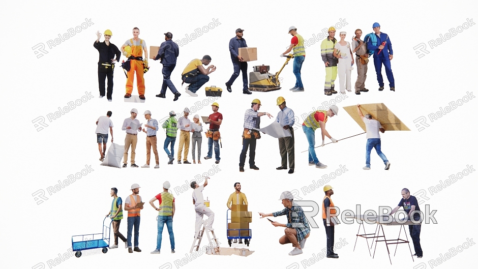 Modern 2D Worker Figure model