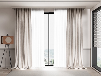 modern curtain fabric curtain gauze curtain fabric curtain 3d model