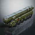 Green Heavy Duty Military Missile Launch Vehicle with Multiple Wheels and Long Launcher System