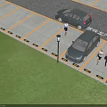 Citroen Car Parked In Marked Parking Space With People Walking Nearby