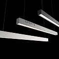 Modern Linear Pendant Lights with CREATE Inscription and Sleek Aluminum Design