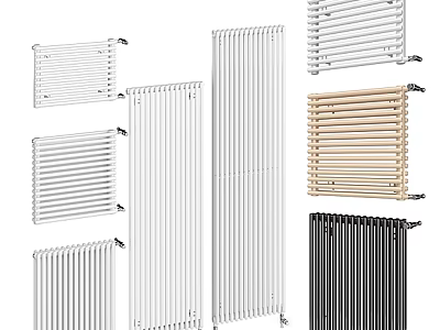 Various Modern And Traditional Radiator Designs With Different Styles And Colors For Home Heating 3d model