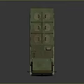 Green Military Tank With Multiple Wheels Round Top Hatches And Side Windows
