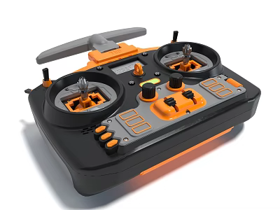 Orange Black Electric Toy Remote Control Device 3d model