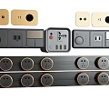 Modern Electrical Switch Panels With USB Ports Power Sockets And Sleek Design 3d model