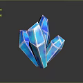Blue Stone Crystal With Multi Faceted Shiny Surface And Black Background Reflection 3d model