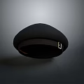 Stylish Black Beret with Brown Leather Strap and Metal Buckle for Daily Use
