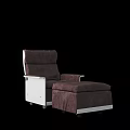 Modern Dark Brown Single Sofa With Ottoman And White Frame Design 3d model