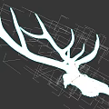 White Deer Skull With Large Antlers As Wall Decor Art Piece