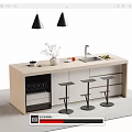Modern Bar Counter Interior With Pendant Lights Stools Wine Rack And Sink Design