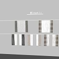 Minotli Curtains On Display Shelves With Various Black White Brown Tones And Modern Striped Patterns