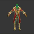 Fantasy Character Design With White Beard Red Robe Green Pants And Golden Accents