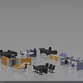 Modern Office Furniture Collection Featuring Conference Tables Ergonomic Chairs Curved Desks And Storage Units