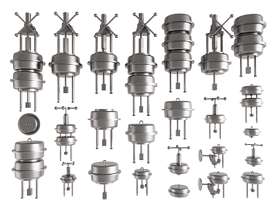 Pipeline valve regulating valve pneumatic valve control valve industrial hardware components 3d model