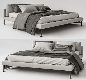 Modern Double Bed 3d model