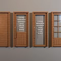 Wooden Doors Showcasing Various Designs Glass Panels And Menu Text Signage