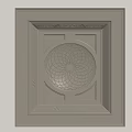 Elegant Decorative Ceiling Design With Intricate Square Frame And Circular Pattern 3d model