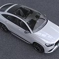 White Mercedes Coupe SUV With Sporty Front Grille And Stylish Exterior Design