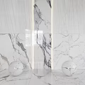 Marble Wall Components With Natural Veins Spherical Decor And Integrated Light Strips 3d model