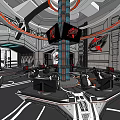 Futuristic Modern Esports Gaming Cafe With Circular Design And Advanced Computer Setups