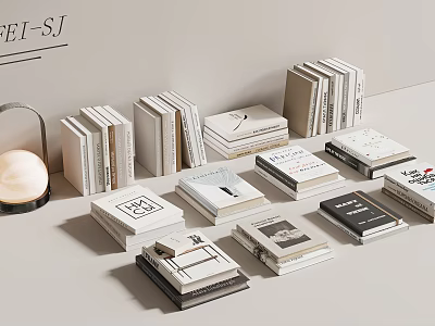 Modern Books Magazines Stacked On Tabletop With Minimalist Design And Clean Typography Covers 3d model