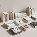 Modern Books Magazines Stacked On Tabletop With Minimalist Design And Clean Typography Covers