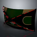 Curved Green Surface Structure With Red Support Straps And Black Frame Design