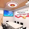 Modern Convenience Service Hall Interior With Service Counters Computers Seats And Green Plants