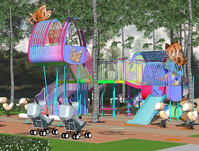 Children's Amusement Park Butterfly Element Tree House 3d model