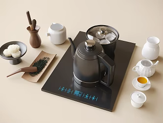 Modern Tea Set Ornaments Teapot Teacup 3d model
