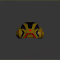 Futuristic Sports Car With Gold Blue Body Streamlined Design And Illuminated Wheels Red Blue Emblems