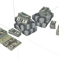 Elegant Decorative Ornament Set with Stacked Dollar Bills and Scattered Cash for Home