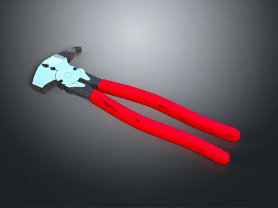Professional Hardware Tool Pliers with Red Handles for DIY and Workshop Use 3d model