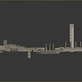 Industrial Facility Structure With Tower Pipes Platforms And Metal Components