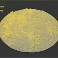Natural Themed Round Rug With Green Plants And Yellow Floral Patterns