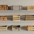 Modern Wooden Box Storage Box Toolbox Package Box Beer Box 3d model