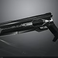 Futuristic Gun With Sleek Black Metal Body And Streamlined Design