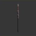 Ornate Fantasy Sword With Red Hilt Silver Blade And Decorative Guard Design