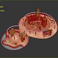 Modern Resort Area With Sandy Beach Pools Palm Trees Buildings And Water Slide