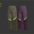 Gray Athletic Sports Pants With Neon Yellow Side Stripes For Active Wear