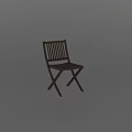 Durable Wooden Folding Leisure Chair With Slatted Back And Seat Design